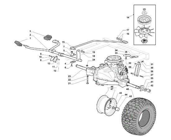 Transmission OM 98L/14,5 K H Cat. 2014 Garden tractor