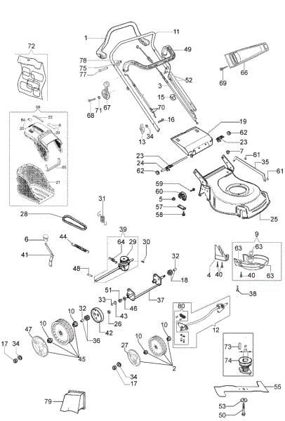 Complete illustrated parts list G 48 TH MULCH COMFORT PLUS Lawnmower