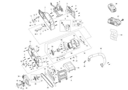 Complete illustrated parts list GS 220 Li-Ion Chainsaw