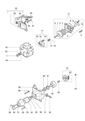 Starter assy and clutch 727 T Brushcutter