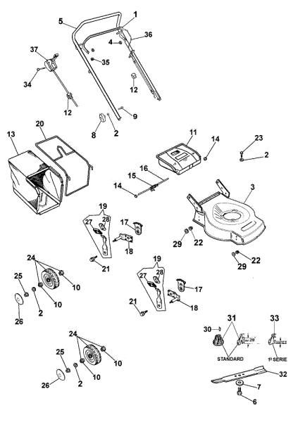 Complete illustrated parts list G 47 X Lawnmower