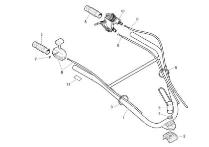 Handle-bar adjustable and control box MH 180 RKS (K800 H - SN T210) Rotary tiller