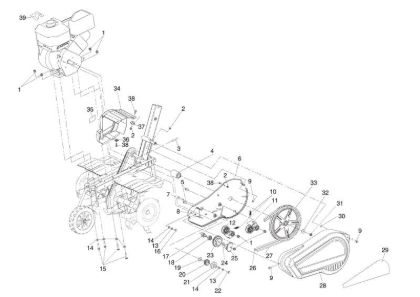 Unit (Bonnets) MH 180 RKS (K800 H - SN T210) Rotary tiller