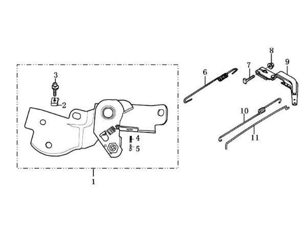 Control lever MH 180 RKS (K800 H - SN T210) Rotary tiller