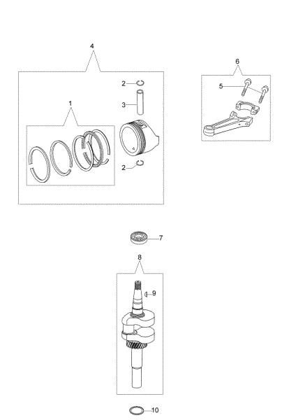 Crankshaft and piston GV 53 TK ALL ROAD PLUS 4 (K800) Lawnmower