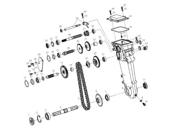 Gears (1/2) MH 197 RK (K800 HC) Rotary tiller