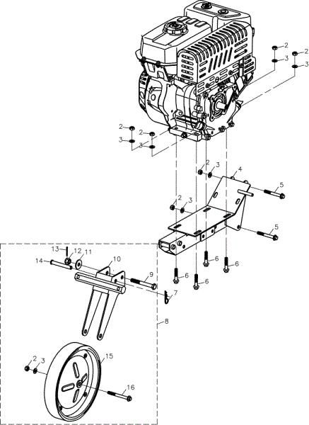 Wheel MH 197 RK (K800 HC) Rotary tiller