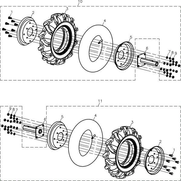 Wheels 16' MH 197 RK (K800 HC) Rotary tiller
