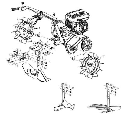 Optional MH 175 RK (K800 HT) Rotary tiller