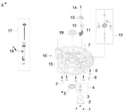 Crankcase cover MISTRAL 72/12,5 K H (3in1) Garden tractor