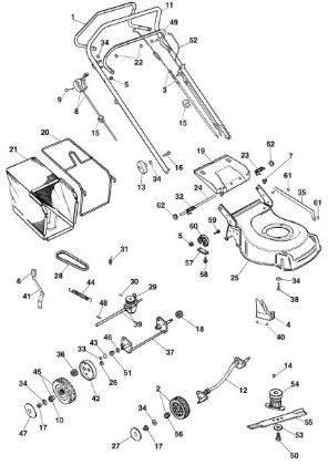 Illustrated parts list (Until February 2002) G 53 THX Lawnmower