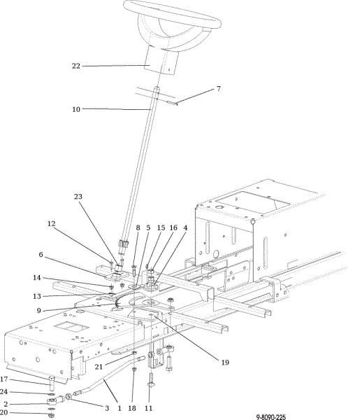 Steering arm OM 107 L/16 KH (K1600AVD) Cat. 2015 Garden tractor