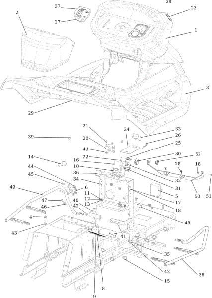 Dashboard OM 107 L/16 KH (K1600AVD) Cat. 2015 Garden tractor