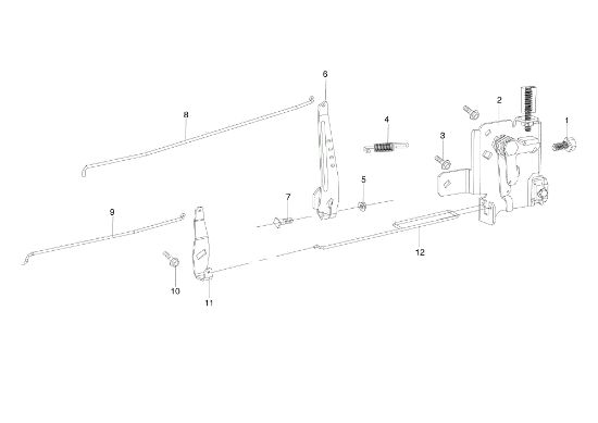 Control lever OM 107 L/16 KH (K1600AVD) Cat. 2015 Garden tractor