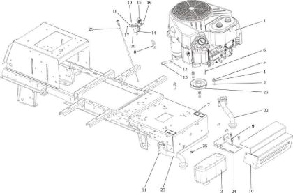 Engine OM 124/24 KH (K2400AVD V-Twin) Cat. 2015 Garden tractor