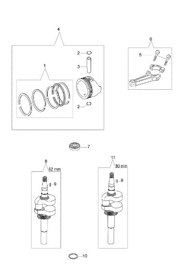 Crankshaft and piston G 53 VK ALLROAD PLUS 4 (K800) Lawnmower