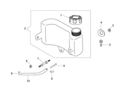 Fuel tank and cover G 53 PK ESSENTIAL (K700) Lawnmower