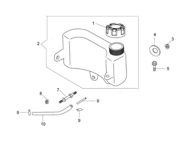 Fuel tank and cover G 53 PK ESSENTIAL (K700) Lawnmower