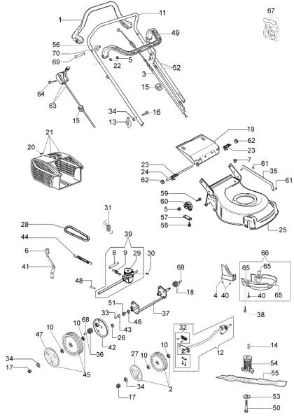 Complete illustrated parts list G 44 TK COMFORT (K500 - AUTOCHOKE) Lawnmower