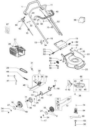 Illustrated parts list G 53 TK COMFORT (K650) Lawnmower