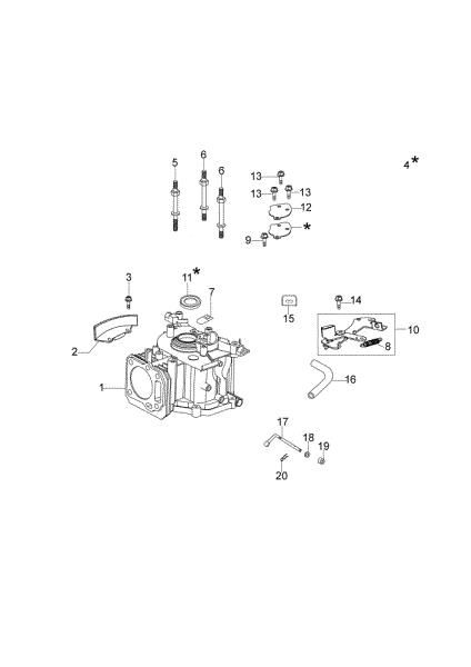 Cylinder and crankcase G 53 TK COMFORT (K650) Lawnmower