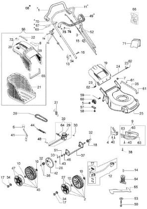 Complete illustrated parts list G 44 TK COMFORT PLUS (K500) Lawnmower