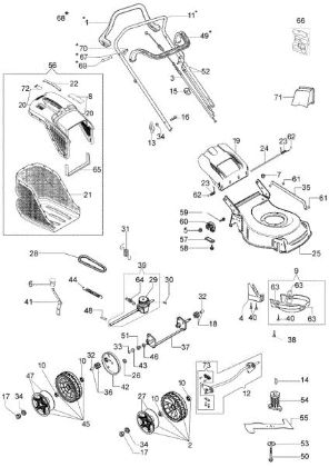 Complete illustrated parts list G 48 TK COMFORT PLUS (K600 AUTOCHOCKE) Lawnmower
