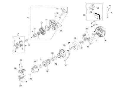 Starter assy and clutch 741 Brushcutter