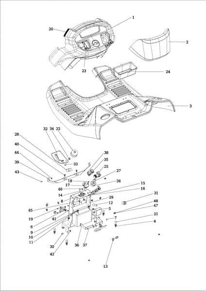 Dashboard OM 106/24 KH (K2400AVD V-Twin) Cat. 2016 Garden tractor