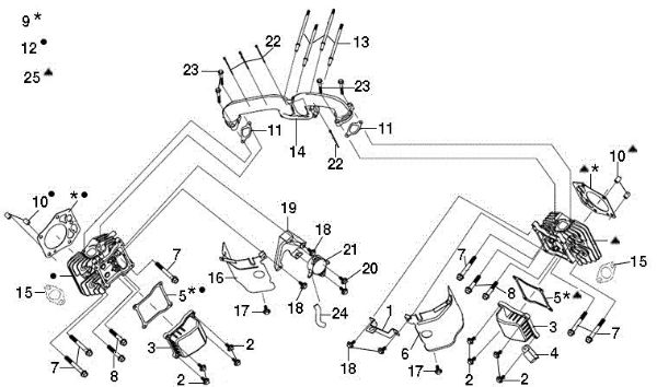Top cover OM 106/24 KH (K2400AVD V-Twin) Cat. 2016 Garden tractor