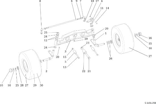 Front axle OM 107 L/16 KH (K1600AVD) Cat. 2016 Garden tractor