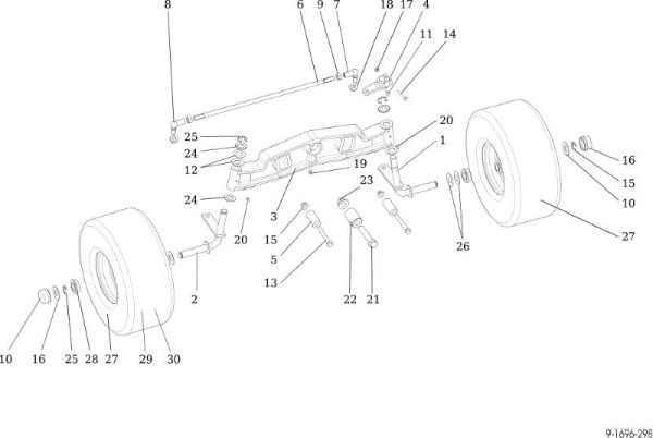 Front axle OM 107 L/24 KH (K2400AVD V-Twin) Cat. 2016 Garden tractor