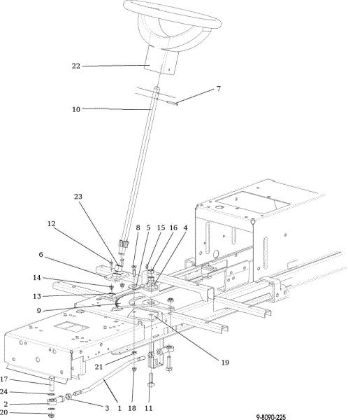 Steering arm OM 107 L/24 KH (K2400AVD V-Twin) Cat. 2016 Garden tractor