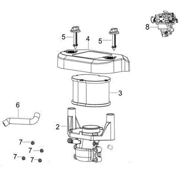 Air filter (from 05/17) OM 124/24 KH (K2400AVD V-Twin) Cat. 2016 Garden tractor