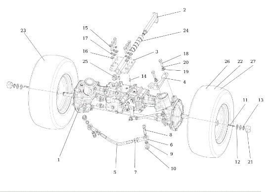 Front axle CHEYENNE (KAWASAKI) Cat. 2016 Garden tractor