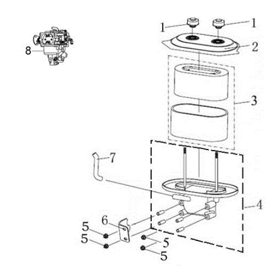 Air filter (until 04/17) OM 106/24 KH (K2400AVD V-Twin) 4X4 Cat. 2016 Garden tractor