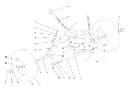 Front axle APACHE 92 EVO (K2400AVD V-Twin) Cat.2016 Garden tractor