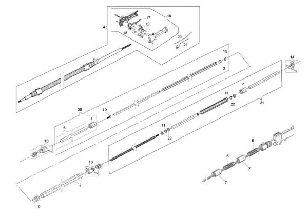 Trasmission rod PPX 271 Pole pruner