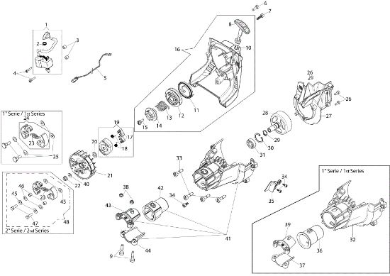 Starter assy and clutch Power unit (Ø 24/24 mm)