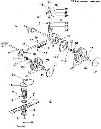 Axle assy LUX 47 Lawnmower