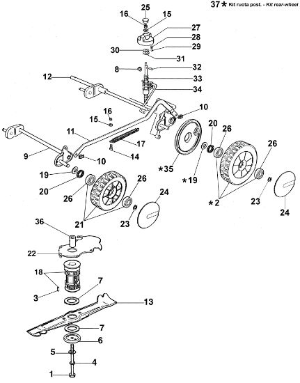 Axle assy LUX 47 Lawnmower