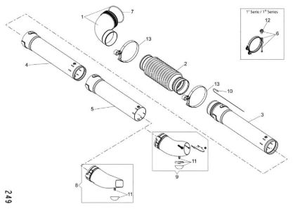 Extension hose D.80 BV 900 Blower