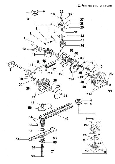 Axle assy LUX 47 T Lawnmower