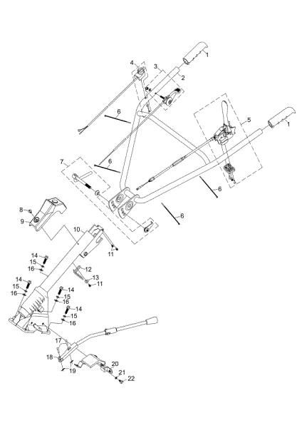 Handlebar MH 197 RKS (K800 HC) Rotary tiller