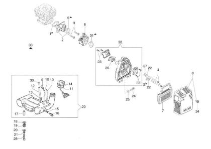 Tank and air filter SPARTA 441 BP Brushcutter