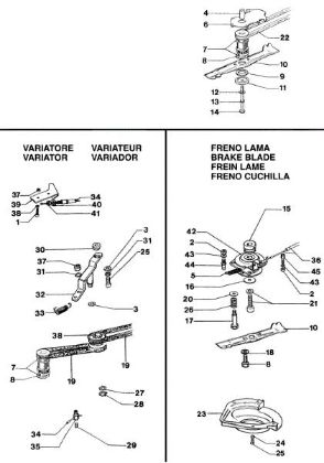 Variator and blade brake LUX 53 HV Lawnmower