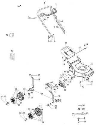 Complete illustrated parts list G 48 PK COMFORT SD (K 600 AUTOCHOCKE) Lawnmower
