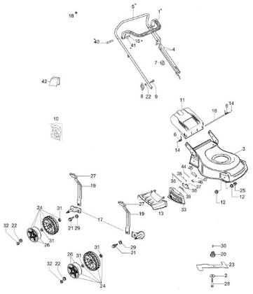 Complete illustrated parts list G 53 PK COMFORT SD (K 800) Lawnmower