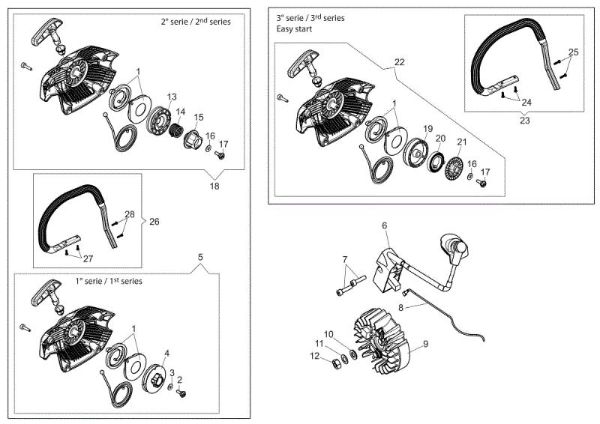 Starter assy GSH 510 (Euro 2 - Euro 5) Chainsaw
