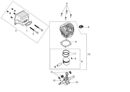 Engine GSH 56 (Euro 0) Chainsaw